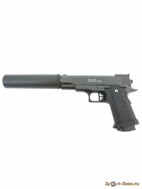 Страйкбольный пистолет Galaxy G.10A (Colt 1911 mini) с глушителем