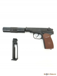 Пневматический пистолет Baikal МР-654К-22 (ПМ, с глушителем) - фото №2