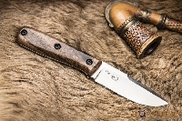 Нож Colada AUS-8 SW (Stonewash, Дерев. рукоять, Кожаный чехол) - фото №1