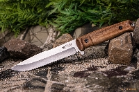 Нож Delta 420НС SW (Stonewash, дерево, кожаный чехол) - фото №2