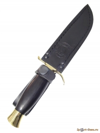 Нож «Легенда» 011731 (полир.;цен.породы дер.;латунь;кожа) - фото №1