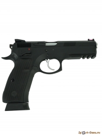 Страйкбольный пистолет KJW CZ-75 SP-01 Shadow GBB Black - фото №1
