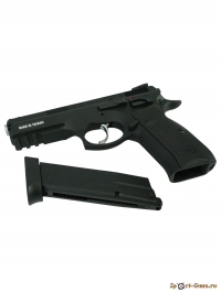 Страйкбольный пистолет KJW CZ-75 SP-01 Shadow GBB Black - фото №3