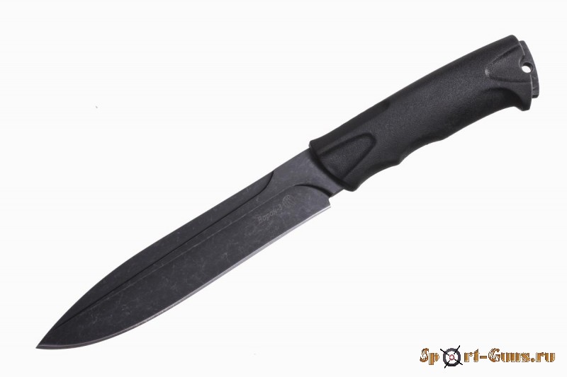 Нож "Ворон-3" (Stonewash черный)