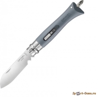 Нож Opinel серии Specialists DIY №09, клинок 8см., нержавеющая сталь, пластик, цвет - серый, сменные