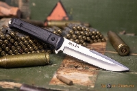 Нож Delta AUS-8 SW G10 (Stonewash, черная рукоять, черные ножны, черный G10 ) - фото 2