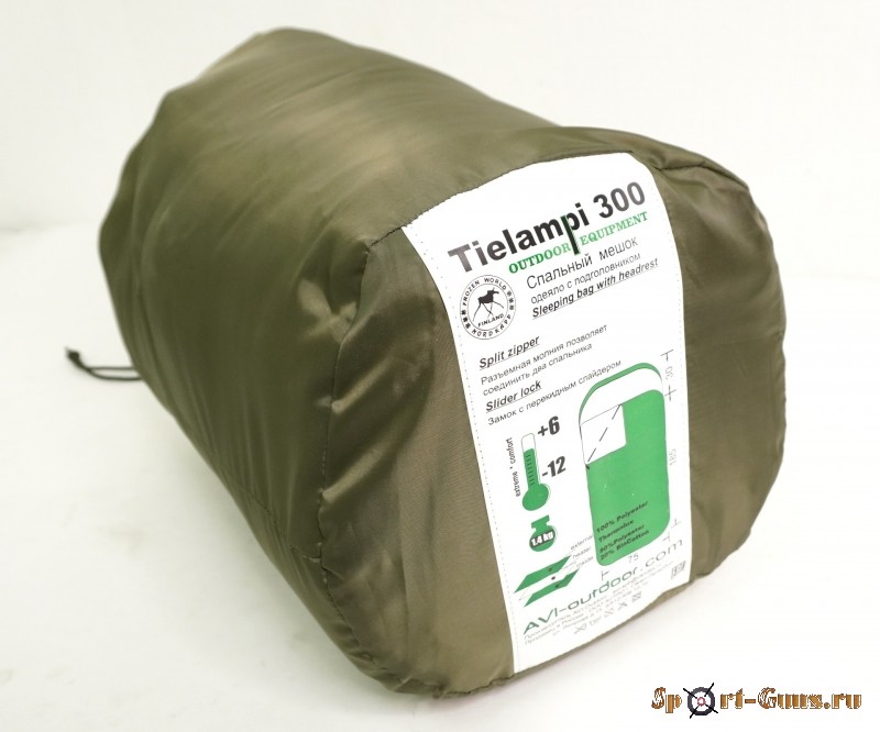 Спальный мешок с подголовником AVI Tielampi 300EQ 97233EQ Технология "теплый шов". Материал - внешни
