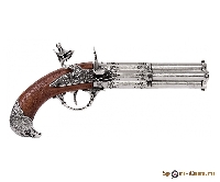 Макет пистолет кремневый четырехдульный (Франция, XVIII 