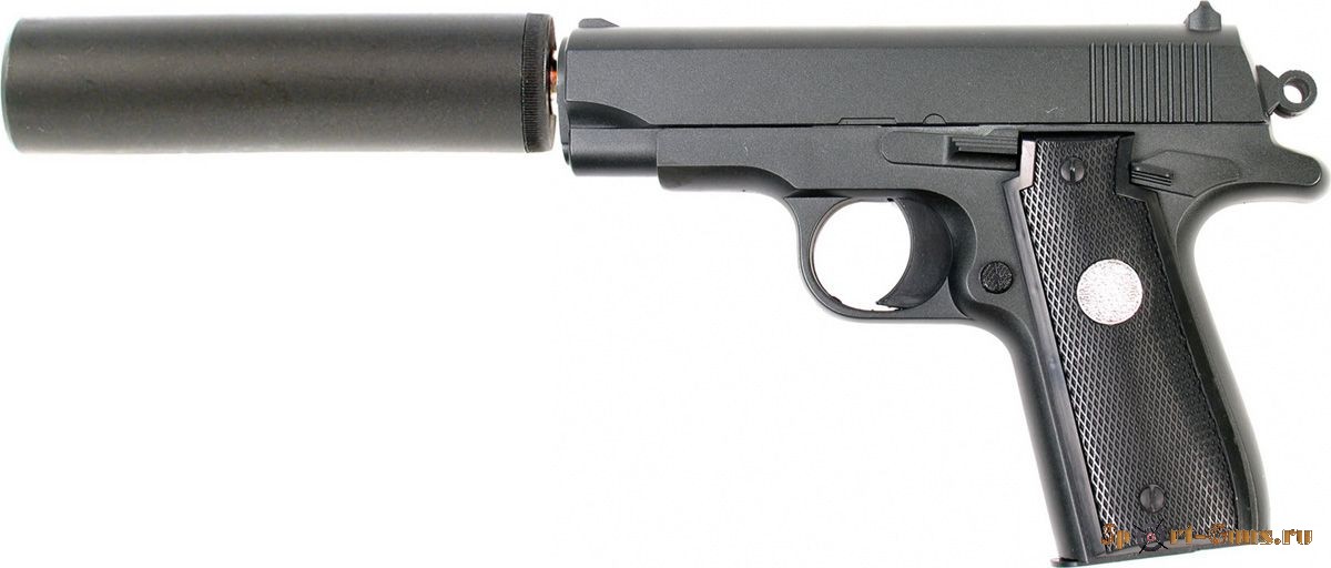  Модель пистолета Browning mini с глушителем (GalaxyG.2A) 
