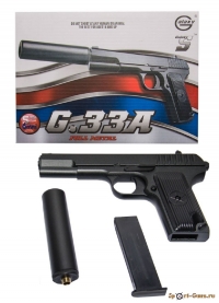 Страйкбольный пистолет Galaxy G.33A (TT) с глушителем - фото №9
