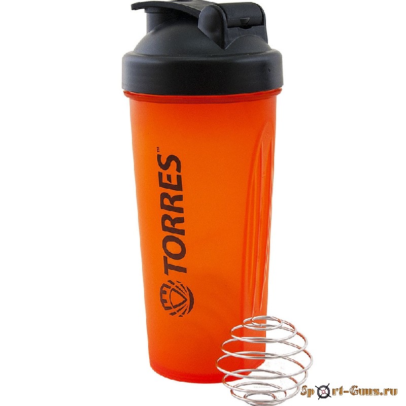 Шейкер спортивный "TORRES", 600мл, ярко-оранжевый