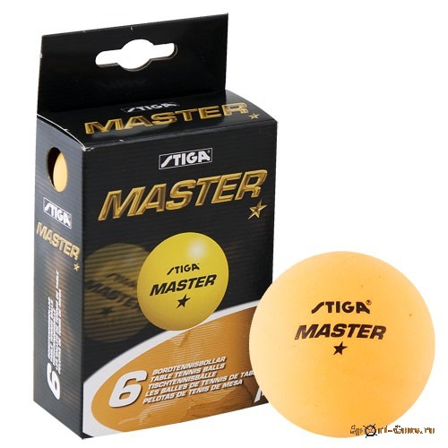Мяч для настольного тенниса Stiga Master 1*, арт.5145-06 (6 шт.)