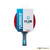 Ракетка н/т TORRES Club 4*, арт.TT0008, для трен., накл. 2,0 мм, конич