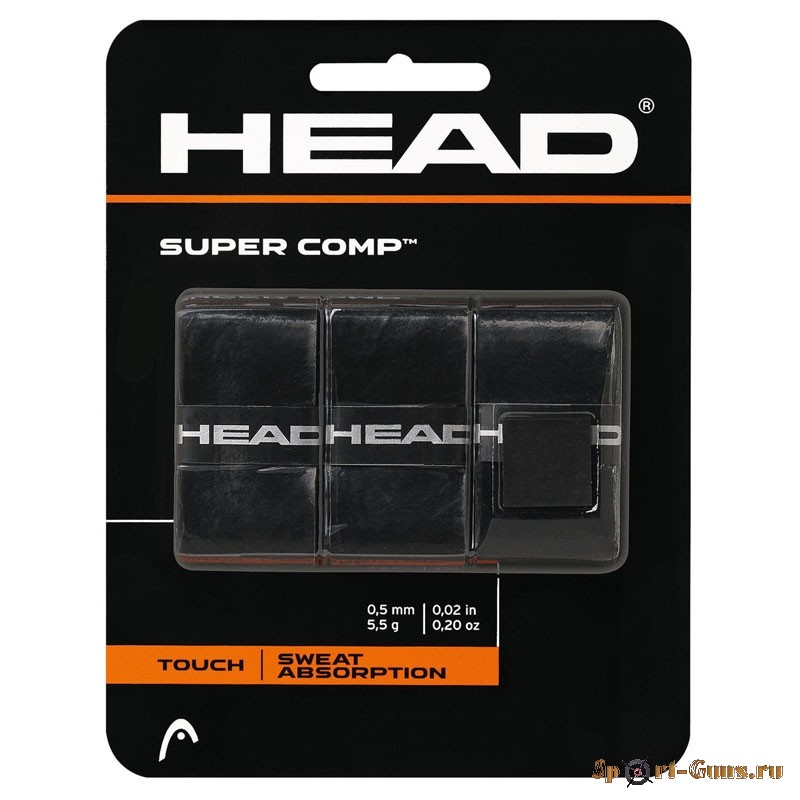 Овергрип Head Super Comp (ЧЕРНЫЙ), арт.285088-BK, 0.5 мм, 3 шт
