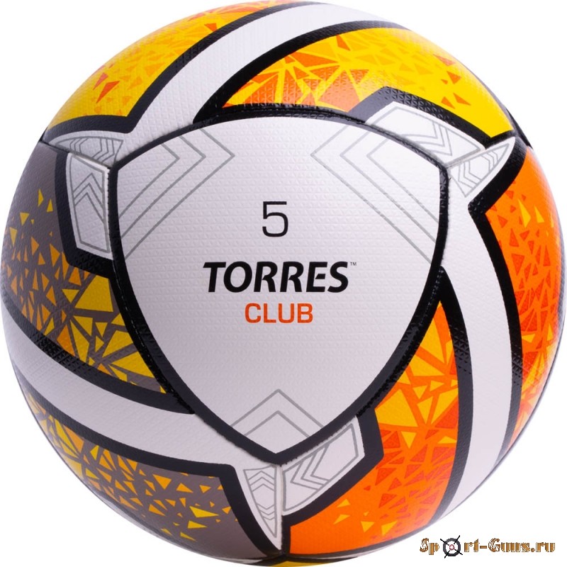 Мяч футбольный №5 TORRES Club F323965, ПУ, гибрид. сшивка