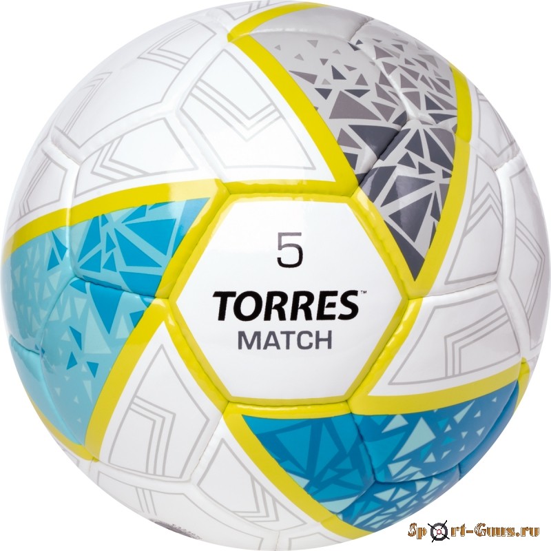 Мяч футбольный №5 TORRES Match, F323975, ПУ, руч. сшивка