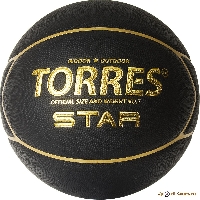 Мяч баскетбольный №7 TORRES Star арт.B32317, ПУ-композит