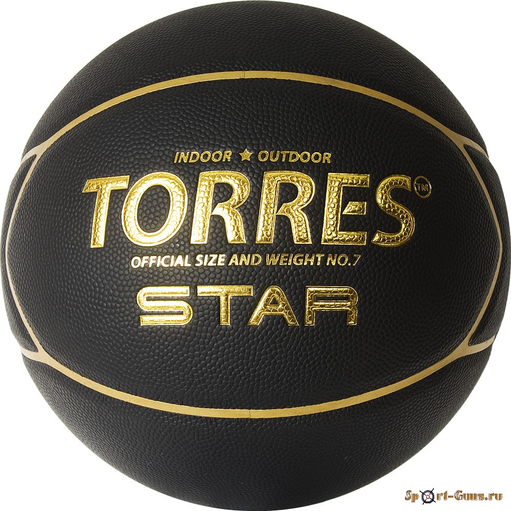 Мяч баскетбольный №7 TORRES Star арт.B32317, ПУ-композит
