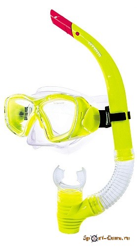 Набор для плавания (маска+трубка) ATEMI (желтый)арт.24103