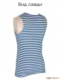 Тельняшка летняя без рукавов 100% хлопок ВДВ светло-голубая С08 - фото №1