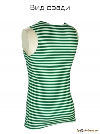 Тельняшка летняя без рукавов 100% хлопок ФПС светло-зеленая С07 - фото №1