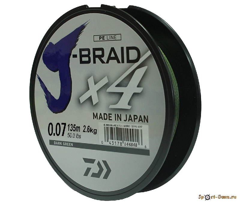 Леска плетеная DAIWA "J-Braid X4" 135 (зеленая)